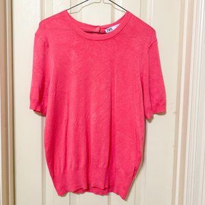 Zara Short Sleeve Pink Sweater